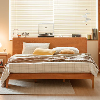 Half house new solid wood bed qianxun bed 180*200cm nordic log style master bedroom king bed