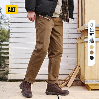 Cat carter's 25 new fall men's comfortable urban textured retro work trousers, dark khaki xl