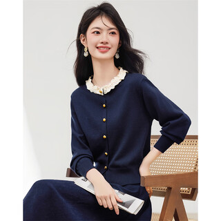 Xin feiyu fashionable temperament salt knitted cardigan women's autumn and winter 2025 new bottoming shirt for age reduction, western style loose slimming top