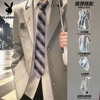 Playboy (playboy) original japanese college style dk uniform suit suit shirt trousers school supply full set of male and female class uniforms gray suit + q28 shirt + blue tie + gray pants m