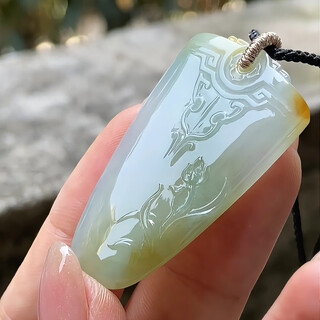 Excellent art work, hanxun, chinese style flying flower order antique orchid card x oriental design aesthetic jade pendant 50512002