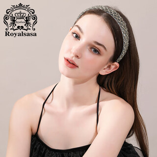 Royal sasa royal salsa headband korean style wide-brimmed headband imitation crystal beads adult handmade hairpin hairpin head jewelry head flower