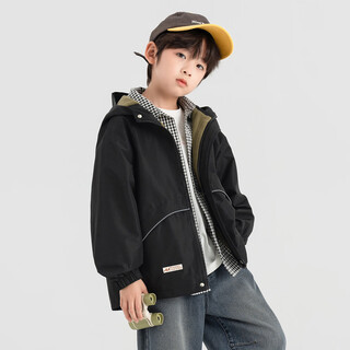 Duojia waterproof thin velvet soft shell jacket boys' jacket 2025 spring and autumn children's warm mountaineering clothing medium and large children's tops