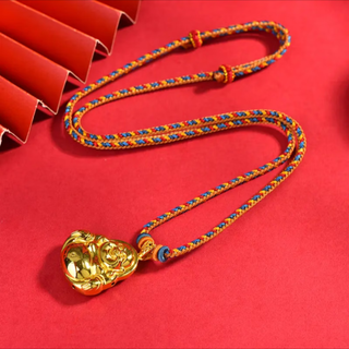 Li biaozu big belly maitreya buddha pendant women's new small golden buddha pure gold pendant gold necklace for girlfriend 999 buddha pendant gold contains about 0.9g