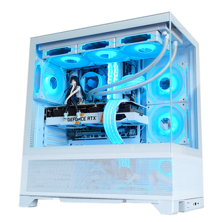 Wanjia prism pro white atx computer sea view room chassis desktop double-sided glass/no a-pillar fully transparent/type-c/support 240/280/360 water cooling ming pro white