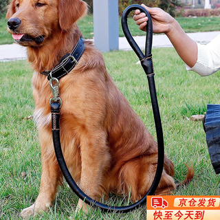 Huaneng dog rope large dog labrador golden retriever dog walking rope collar set medium dog leash black l (40-70jin jin is equal to about 0.5 kg)