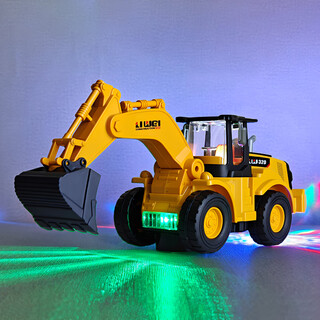 壮壮虎挖挖机1-3岁儿童挖掘机玩具电动挖土推土机工程车灯光音乐男孩 挖土机 充电版：充电电池+充电器