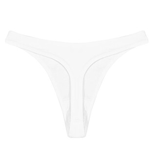 Men's thong high-cut hollow sexy hip-lifting t-pants low-waist macho nightclub seamless briefs trendy white 2xl150-170jin jin equals 0.5 kg