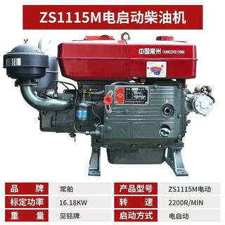 Changzhou diesel single-cylinder water-cooled full-horsepower engine small tractor agricultural electric start zs1115 electric start diesel engine 22 horsepower