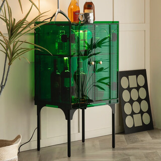 Gray square side cabinet wine cabinet he sui's same style acrylic storage cabinet multi-function storage cabinet home bedroom sofa side cabinet - sapphire green 500*380*930 he sui's same style