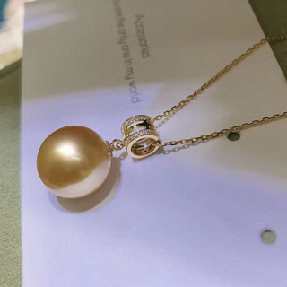 Vzzsdiy pearl accessories 18k gold pendant with empty holder fashionable pearl necklace pendant with empty holder with 9-12mm round beads 18k gold pendant with empty holder does not include beads or chain