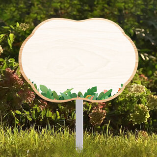Ouoety blank vegetable patch sign diy vegetable garden insert sign kindergarten planting area sign hand-painted planting sign small farmer wood grain 1 + water-based pen 30x40cm