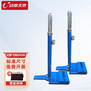 动联无界 羽毛球网架可升降移动式网柱专业标准气排球架子全铸铁加重 6.1m DP230-气羽两用230kg 蓝