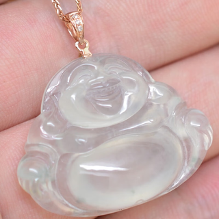 Pool example 18k gold buckle head simple stone inlaid melon seed buckle jade pendant pendant pendant buckle emerald rose gold jade clip buckle 18k gold