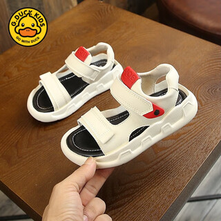 G.duck2025 new summer children's shoes children's sandals boys' sandals non-slip soft bottom 1-3-5 year old baby beach shoes beige yy-388 21 inner length 14cm