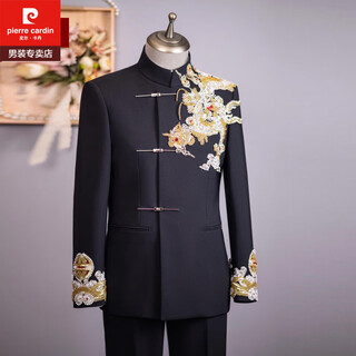 Pierre cardin groom mao suit 2025 new men's wedding dress chinese engagement suit suit men's slim a style (pants included) s
