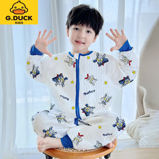 G.duckkids children's sleeping bag autumn and winter ultraman three-layer quilt anti-kick quilt for big children boys spring and autumn baby one-piece pajamas boneless cotton silo floral size 160 height 150-160cm *