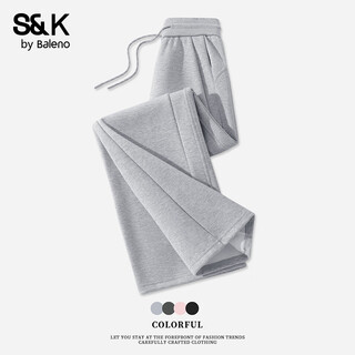 Baleno s&k series pants women's casual pants spring and autumn high waisted loose pants small girls straight pants 1 hemp gray #solid color cotton soft skin friendly s