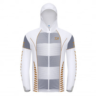 Dayiwa ice silk sun protection clothing breathable sun protection fishing clothing anti-mosquito luaji fishing sun protection clothing upf50+ platinum. sun protection clothing xl (140-160jin jin equals 0.5kg)