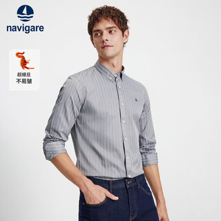 Navigare italienisches kleines segelschiff herren gestreiftes langarmhemd freizeithemd 1333042121 hellgrau l