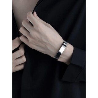 Nilan fat donglai same style men's platinum bracelet new men's platinum trendy niche design 18k woven strap bracelet first