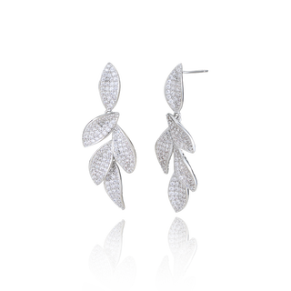 Ajidou ajidou earrings, the same style in offline malls, fashionable leaf zircon pendant earrings, light luxury chinese valentine's day gift