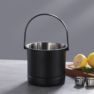 Multi-object stainless steel ice bucket bar ktv portable beer ice bucket champagne bucket outdoor portable small bucket ice bucket black 1 piece