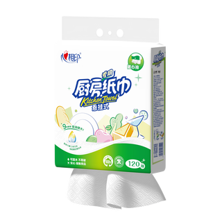 心相印厨房用纸悬挂式120大包巾吸油锁水厨房专用抽取式挂抽吸油纸 2层 120抽*1提