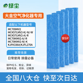 Green dust adapts to daikin mc70kmv2/mck57lmv2 air purifier bac006a4c filter element d5
