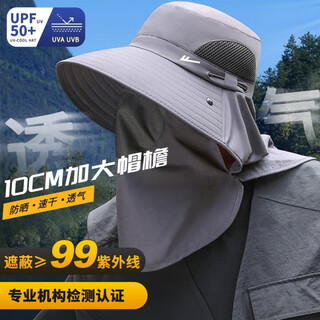 Pull-back sun hat, men's sun protection hat, outdoor face-covering sun hat, neck protection, anti-uv fishing straw hat, simple fisherman hat