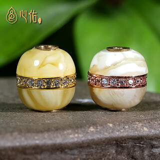 Xinyou natural beeswax single bead loose bead burger bead old style bucket single star and moon bodhi with spacer bead top bead accessories accessories local gold burger bead about 10mm wide