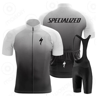 Lightning (spiuto) gradient cycling suit 20m24 men's summer cycling suit breathable racing sports mountain biking black suspender short sleeve suit 1 m