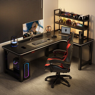 Mijia corner computer table desktop home double desk bookshelf e-sports table corner table office desk bedroom game table jingcang door-to-door delivery 120*80cm