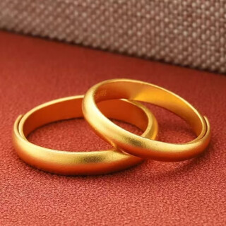 Dewey van pure gold-covered silver 999 ancient method 24k ring frosted pure gold-covered silver gold ring classic live couple ring ancient method men's ring 2 grams (gold layer thickened)