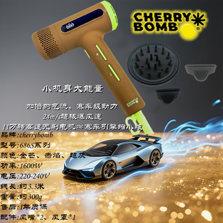 Cherry bomb cherry 686 high-speed hair dryer negative ion hair care high-power hair dryer for hair salon styling 110,000 rpm 686s hair dryer-super gray 4 clips included