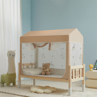 Mielanat 2025 new baby spliced bed mosquito net home bedroom full bottom children's anti-fall yurt blackout bed tent alice curtainless model width 60 length 120 height 116cm