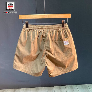 Aemape/american apple casual shorts men's 2025 summer thin loose sports breathable elastic waist casual quarter pants khaki l suitable for weight 120-140jin jin equals 0.5 kg