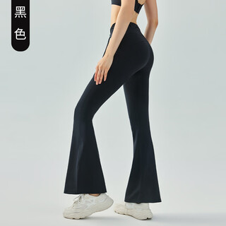 Lululmcctn sports outdoor yoga pants women's high waist hip lifting slim fit pilates professional training micro-large fitness pants black xl