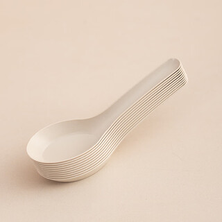 Meikejie disposable spoon corn rice husk starch mini thickened small spoon packaged fast food takeaway bio rice husk natural color spoon 20 pieces