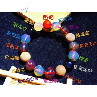 Fat donglai quality burmese candy color multi-treasure bracelet beeswax blue amber buddha bead bracelet fidelity picture