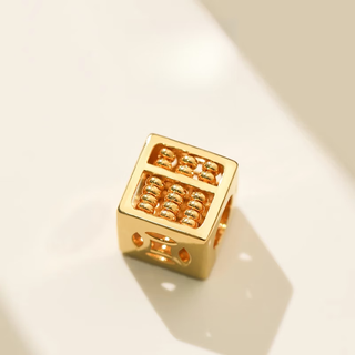 Dl 1998 fat donglai same style 18k gold abacus pendant new product gold beads exquisite temperament niche light luxury versatile fashion single pendant