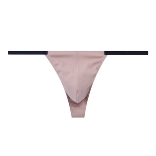 Low-waist sexy men's thong, comfortable, breathable, super spicy, high-end elastic t-pants, pure lust style, extra spicy underwear for men, pink gray m80-100jin jin equals 0.5 kg