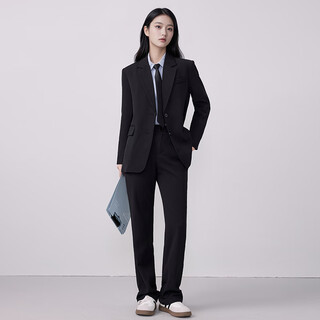 Troman black suit suit for women professional formal interview suit spring and autumn high-end women's suit jacket