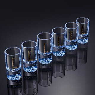 Sanqihu light luxury white cup divider household crystal glass mountain one-two-two cup chinese-style set blue mountain one-two cup 6-piece
