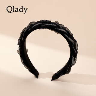 Qlady mesh pleated headband headband for women 2025 new headband high skull artifact hair accessories headband birthday gift for women