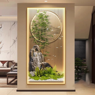 The entrance wall decoration painting is rising steadily. new chinese style living room landscape hanging painting with lights. high-end corridor aisle mural. pianruo jinghong sd-02. hot sale 50*100 (recommended for 0.7m-0.8m wall). translucent crystal porcelain surface + elegant gold frame
