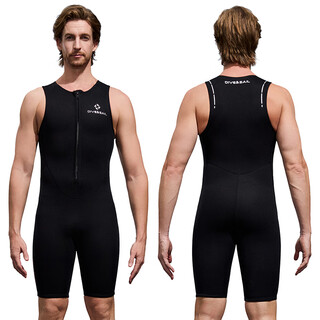 Vvir eer2mm adult wetsuit warm one-piece short-sleeved sun protection surfing thickened snorkeling suit couple diving swimsuit 2mm258 men's back open black sleeveless warm sun protection s 2mm