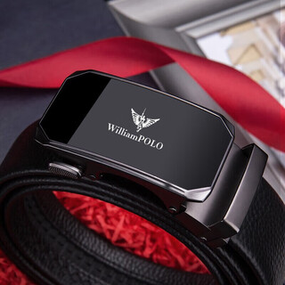 Williampolo emperor paul belt men's first-layer cowhide automatic buckle belt men's pants belt gun color christmas gift