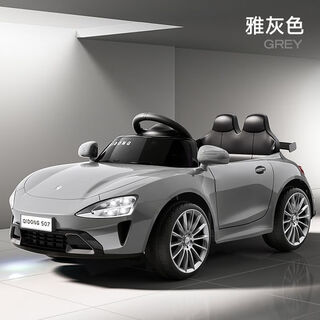 Xiaomi su7 four-wheel car children's electric car remote control for men and women rechargeable kids electric car toy stroller elegant gray 6v battery + bluetooth remote control + early education standard model