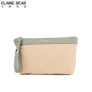Bear attachment detachable zipper liner bag cosmetic bag nylon water-repellent storage bag mobile phone bag women's clutch bag christmas